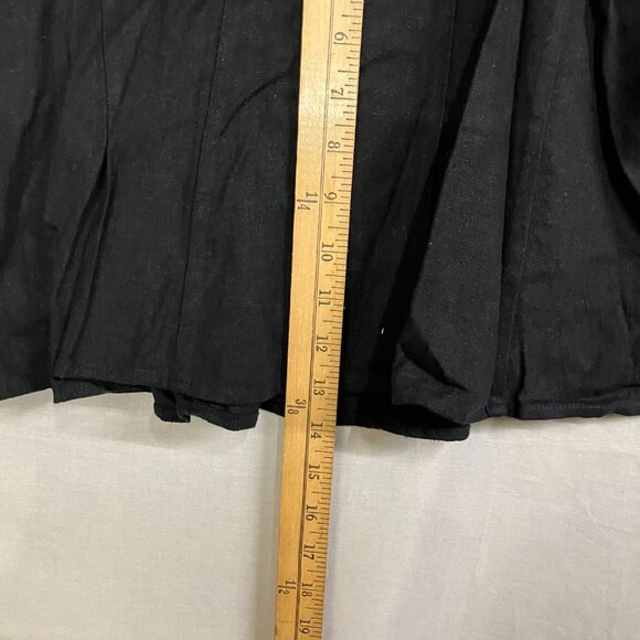 A New Day Women's Black Medium Fit N Flare Linen Tank Top V-Neck Spaghetti Strap - Picture 12 of 12